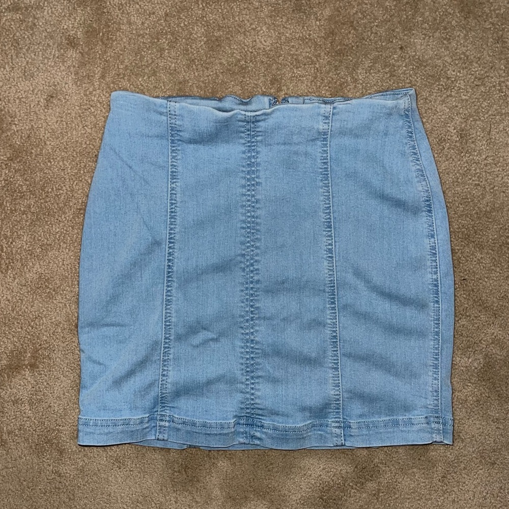 Chambray mini skirt